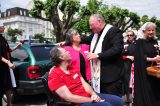 2011 Lourdes Pilgrimage - Archbishop Dolan with Malades (217/267)